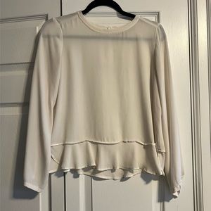 LOFT White Long Sleeve Blouse
